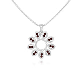 natural garnet flower necklaces in sterling silver